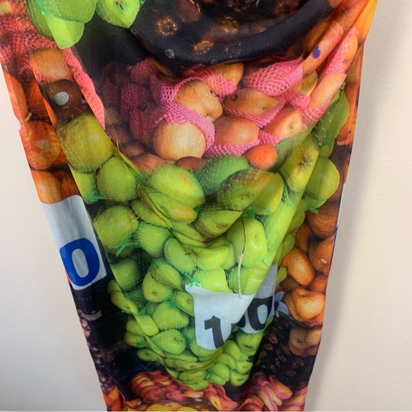 ZARA Blogger Fruit Stand Mesh Strappy Ruched Midi Slip Dress - Picture 14 of 15